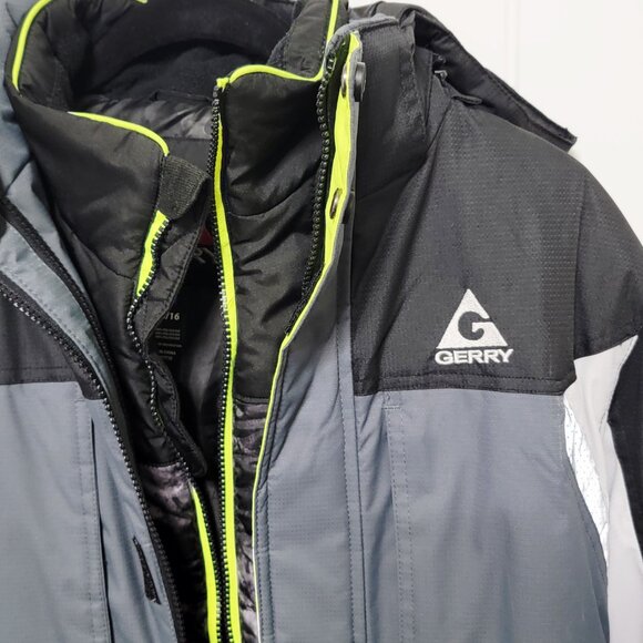 Gerry Boys Size Large 14/16 Winter Snow 2 in 1 Coat Jacket Gray Black EUC - Picture 4 of 14